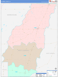 W. Carroll Parish (County) ColorCast Wall Map